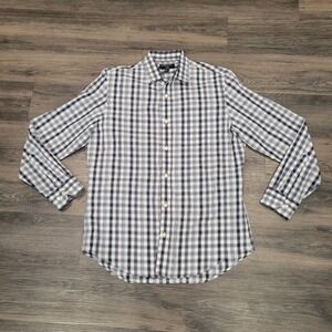 Banana Republic‎ Classic Fit Non Iron Plaid Dress Shirt Mens M 15-15 1/2 33-34